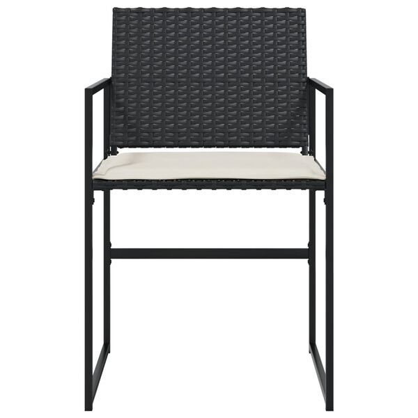 vidaXL havestole med hynder 4 stk. polyrattan sort