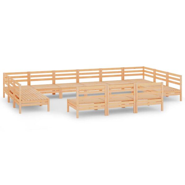 vidaXL lounges&aelig;t til haven 13 dele massivt fyrretr&aelig;