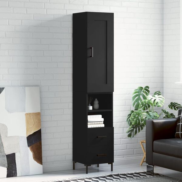 vidaXL skab 34,5x34x180 cm konstrueret tr&aelig; sort