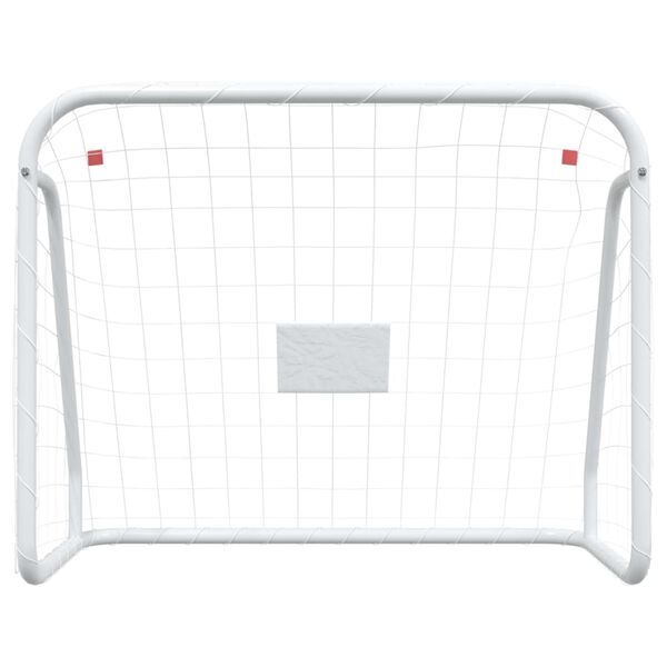 vidaXL fodboldmål med net 125x96x60 cm stål og polyester hvid