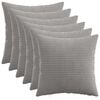 vidaXL Pudebetr&aelig;k 6 pcs HEERLEN Lysegr&aring; 45 x 45 cm cordfl&oslash;jl
