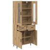 vidaXL Highboard med skuffe 2 pcs Artisan Egetr&aelig; Konstrueret tr&aelig;