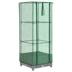 vidaXL h&oslash;jbed med drivhusovertr&aelig;k 40x40x123 cm rattan-look