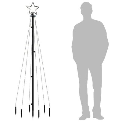 vidaXL juletræ med spyd 108 LED'er 180 cm varmt hvidt lys