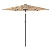 vidaXL haveparasol med LED-lys og st&aring;lstang 268x268x226 cm brun