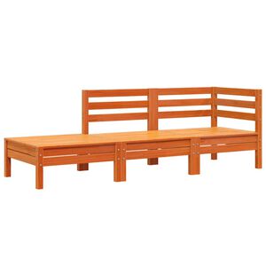 vidaXL 3-personers havesofa massivt fyrretr&aelig; gyldenbrun