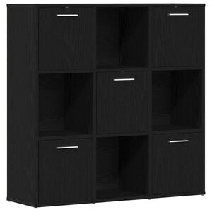 vidaXL bogreol 90x28x90 cm konstrueret tr&aelig; sort egetr&aelig;sfarve