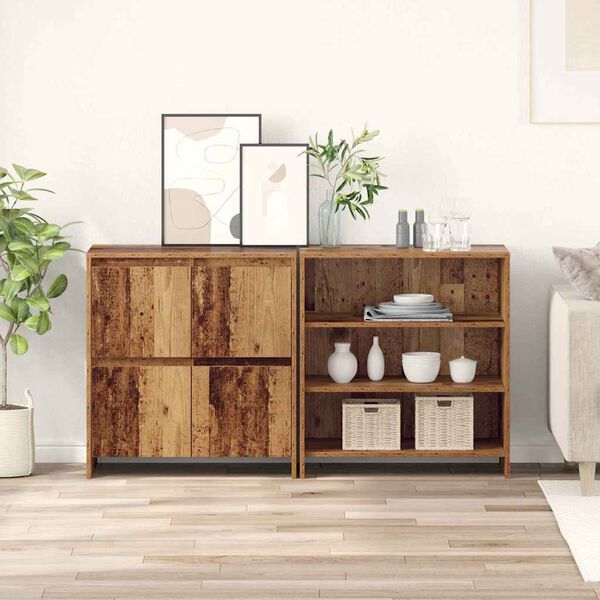vidaXL Sideboard 2 pcs Gammelt tr&aelig; 70 x 41 x 75 cm Konstrueret tr&aelig;