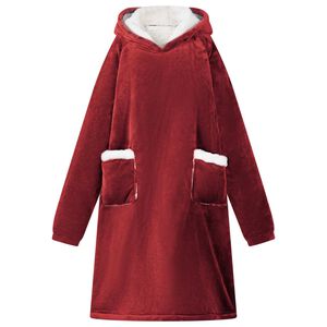 vidaXL T&aelig;ppe-hoodie Bordeaux R&oslash;d M Fleece og Flannel