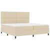 vidaXL Box spring seng med madras Creme 200 x 200 cm Stof