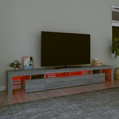 vidaXL tv-skab med LED-lys 260x36,5x40 cm grå sonoma-eg