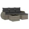 vidaXL sofas&aelig;t 5 dele med hynder polyrattan gr&aring;