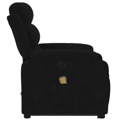 vidaXL løftestol med massagefunktion fløjl sort