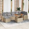 vidaXL Havesofa S&aelig;t med opbevaring 8 pcs Beige Poly rattan