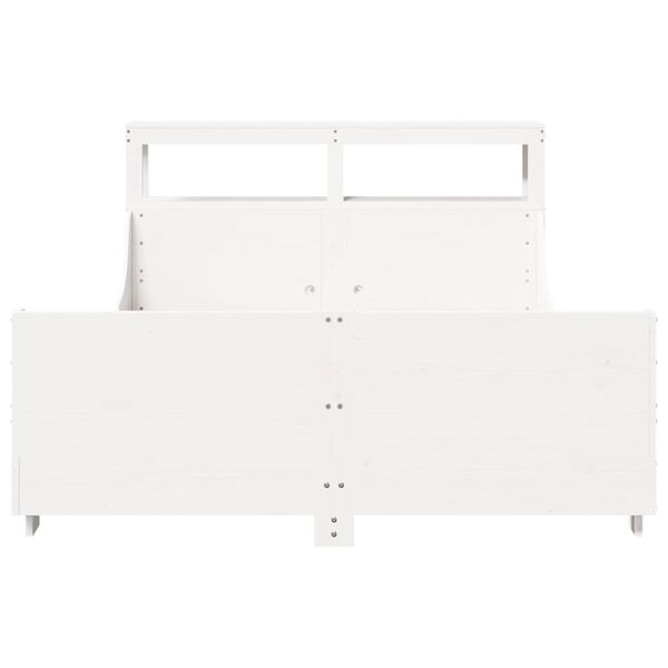 vidaXL sengeramme uden madras 140x190 cm massivt fyrretr&aelig; hvid