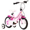 vidaXL børnecykel 12 tommer hvid og pink
