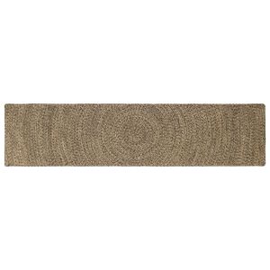 vidaXL Omr&aring;de t&aelig;ppe Naturfarvet og sort 60 x 200 cm Jute