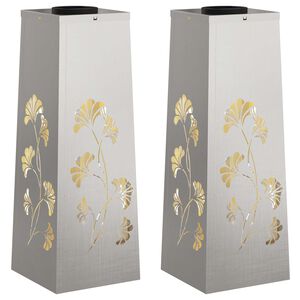 vidaXL Solar LED sti lys 2 stk. Varm hvid 18 x 18 x 50 cm