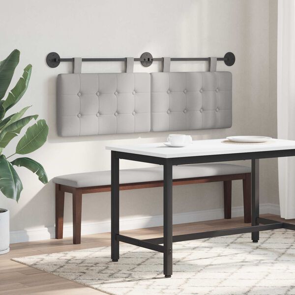 vidaXL H&aelig;ngende Hovedgavl V&aelig;gmonteret Skygr&aring; 150 x 55 x 5 cm Stof