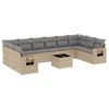 vidaXL sofas&aelig;t til haven 11 dele med hynder polyrattan beige