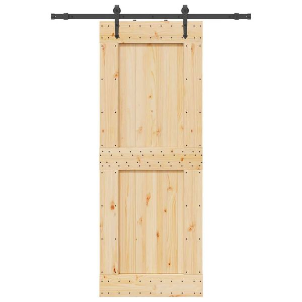 vidaXL skyded&oslash;r med monteringss&aelig;t 85x210 cm massivt fyrretr&aelig;