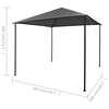vidaXL pavillon 3x3 m stof og stål 180 g/m² antracitgrå