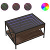 vidaXL sofabord med Infinity LED-lys 70x50x38 cm brun egetr&aelig;sfarve