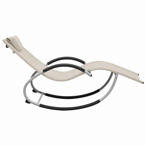 vidaXL liggestol med pude textilene cremefarvet