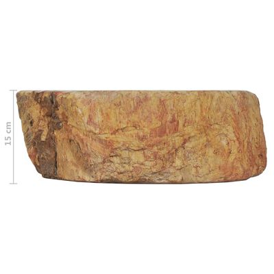 vidaXL håndvask 45 x 35 x 15 cm fossilsten cremefarvet