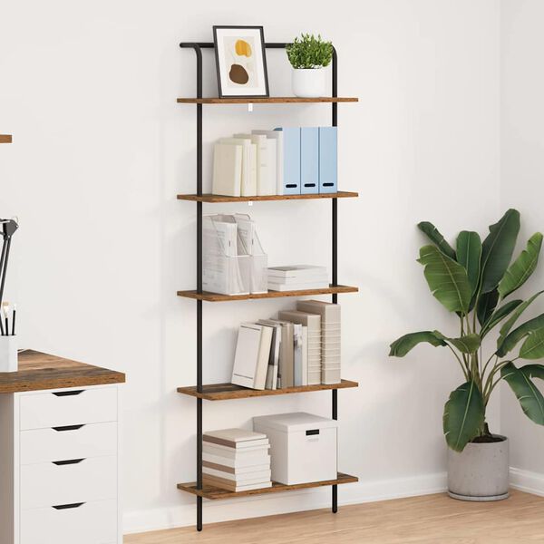 vidaXL Bogreol Gammelt tr&aelig; 60 x 24 x 168 cm Konstrueret tr&aelig;