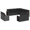 vidaXL sofas&aelig;t til haven 11 dele med hynder polyrattan sort