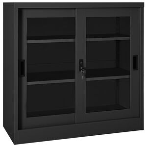vidaXL skab med skydel&aring;ger 90x40x90 cm st&aring;l antracitgr&aring;
