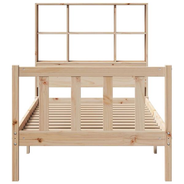 vidaXL seng med reol uden madras 90x190 cm massivt fyrretr&aelig;