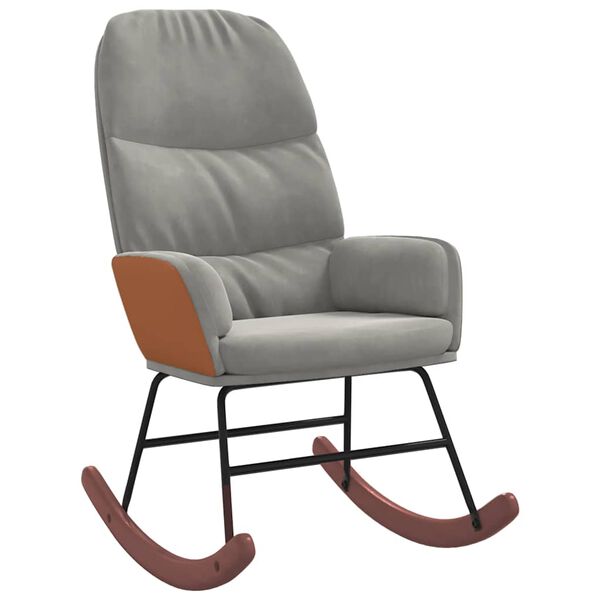 vidaXL gyngestol fl&oslash;jl lysegr&aring;