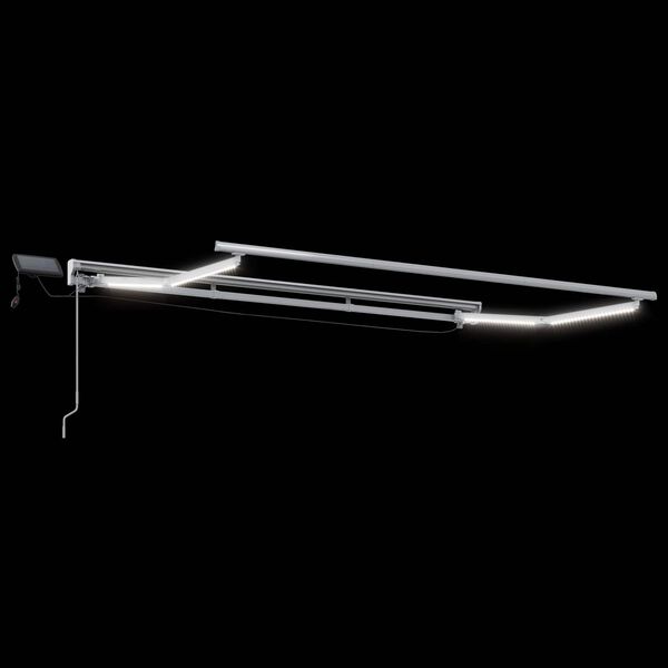 vidaXL Manuel markise-ramme med LED-lys Hvid 3,5 x 2,5 m Aluminium