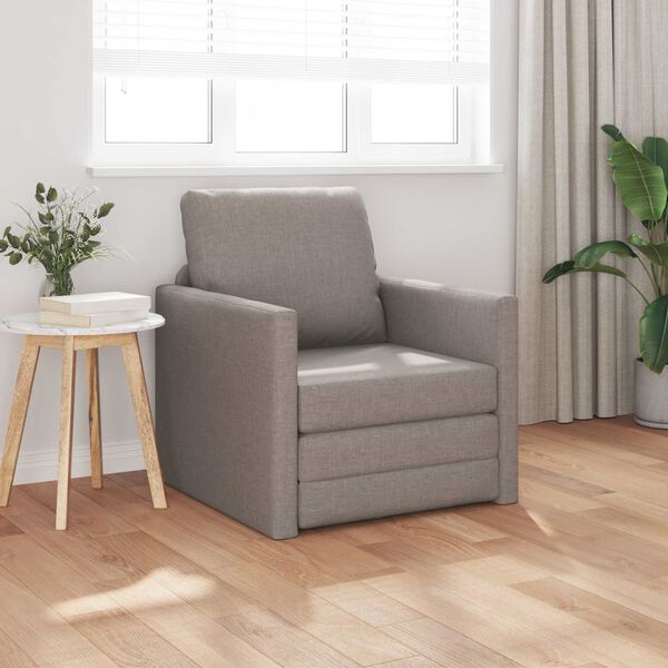 vidaXL Sovesofa 60cm Gr&aring;brun Stof