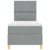 vidaXL Box spring seng med madras Lysegr&aring; 80 x 200 cm Stof