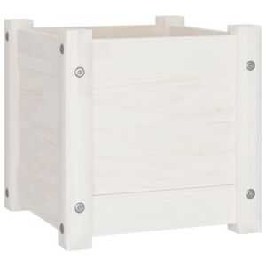 vidaXL plantekasse 31x31x31 cm massivt fyrretr&aelig; hvid