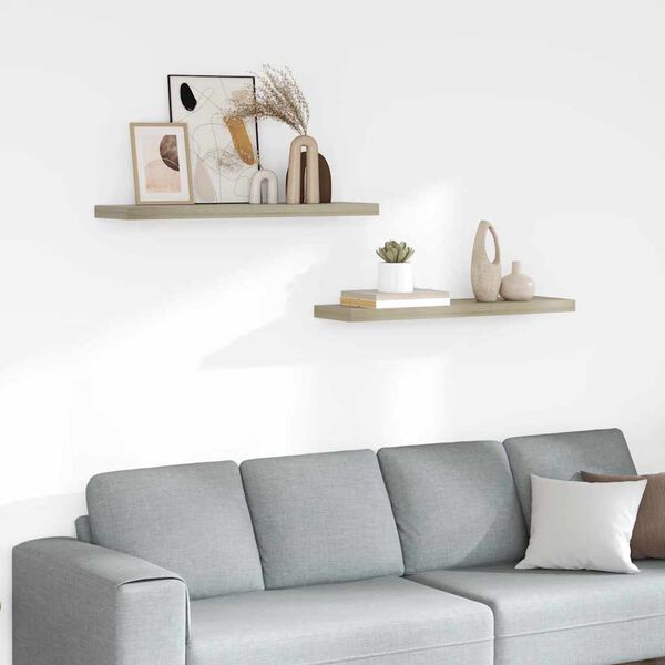 vidaXL v&aelig;ghylder 2 stk. 90x23,5x3,8 cm MDF egetr&aelig;sfarve