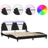 vidaXL sengeramme Viana med LED uden madras 183x213 cm sort og hvid
