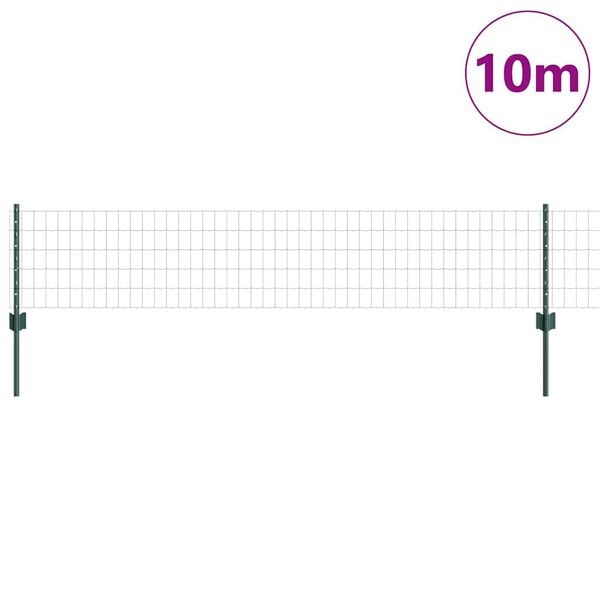 vidaXL Hegn med post Grøn 0,4 x 10 m Stål og PVC