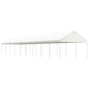 vidaXL pavillon med tag 20,07x4,08x3,22 m polyethylen hvid