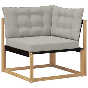 vidaXL Udend&oslash;rs Hj&oslash;rnesofa Massiv akacietr&aelig; og Textilene Hvid