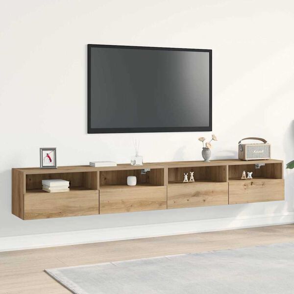 vidaXL TV v&aelig;gskab 2 pcs artisan eg 100 x 30 x 30 cm Konstrueret tr&aelig;