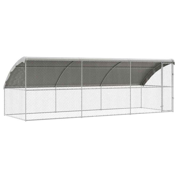 vidaXL Hundehus 3 pcs S&oslash;lv 6 x 2 x 2 m Galvaniseret st&aring;l
