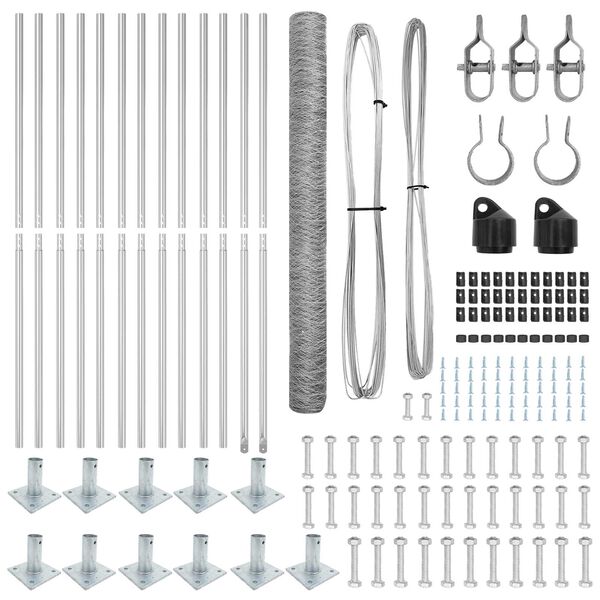 vidaXL Hegnsp&aelig;l S&oslash;lv 25 x 1,6 m (36 mm mesh) St&aring;l