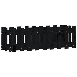 vidaXL h&oslash;jbed med stakitdesign 100x30x30 cm massivt fyrretr&aelig; sort