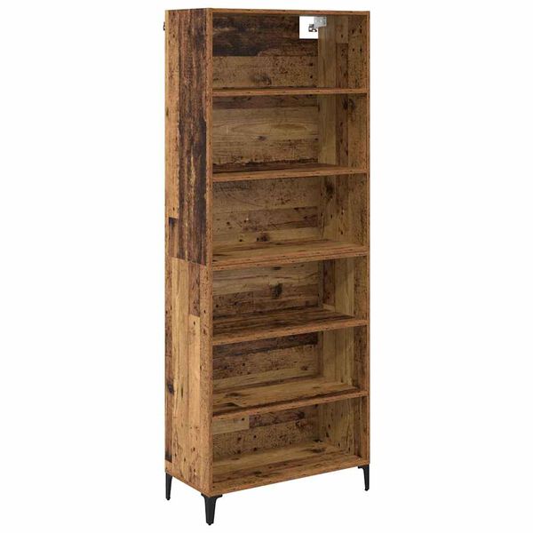 vidaXL Highboard Gammelt tr&aelig; 69,5 x 34 x 180 cm Konstrueret tr&aelig;