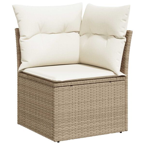 vidaXL Havesofa S&aelig;t 9 pcs Beige polyrattan
