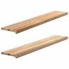 vidaXL vindueskarme 2 stk ubehandlet 140x25x2 cm massivt egetr&aelig;